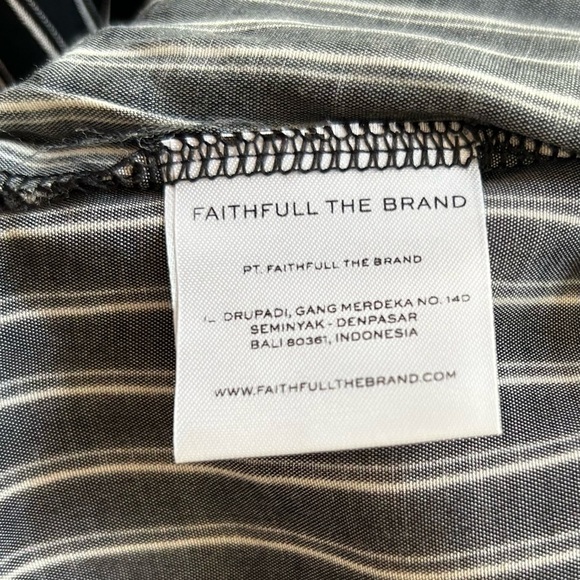 Faithfull the Brand Cedric Jumpsuit striped white and black v neck size 4 - Picture 14 of 14